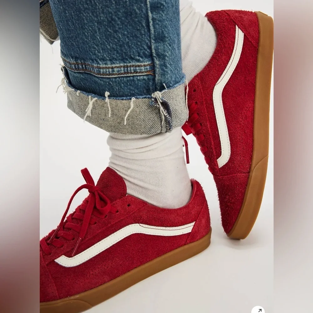 NEW VANS OLD SKOOL LOWPRO 'RED GUM' Women’s Size 8 RARE - Picture 2 of 12